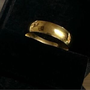 14k yellow gold ^ Titanium 6mm  wedding band comfort fit ring tarnish resistant